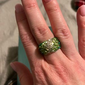 Green Rhinestone ring